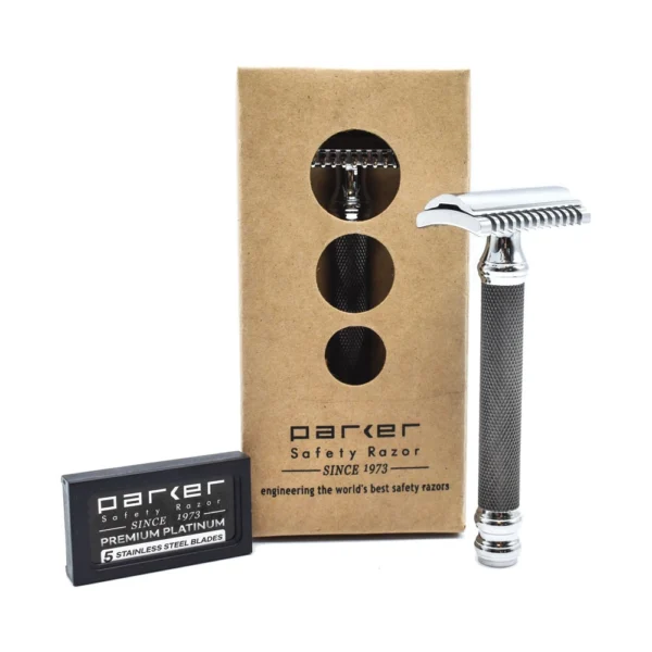Parker 26C Open Comb Graphite Handle Safety Razor - Wish4Blades