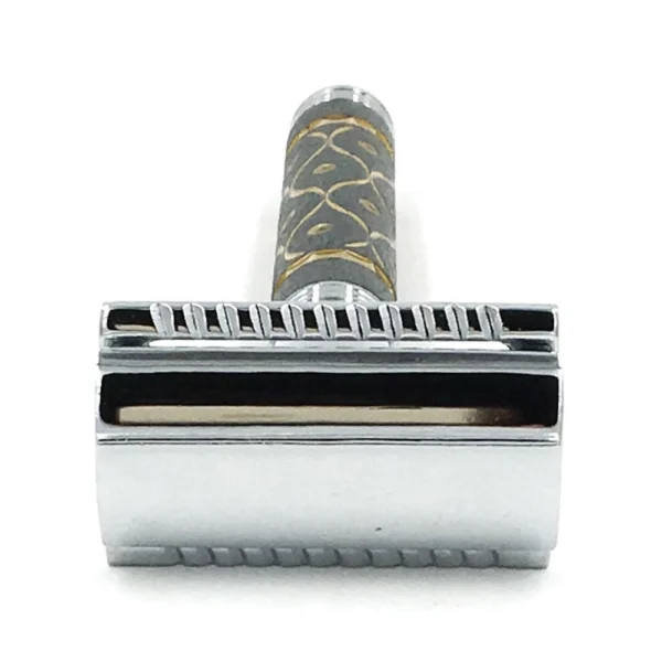 65 Razorblade Parker 65R Gray and Gold Super Heavyweight Safety Razor - Wish4Blades