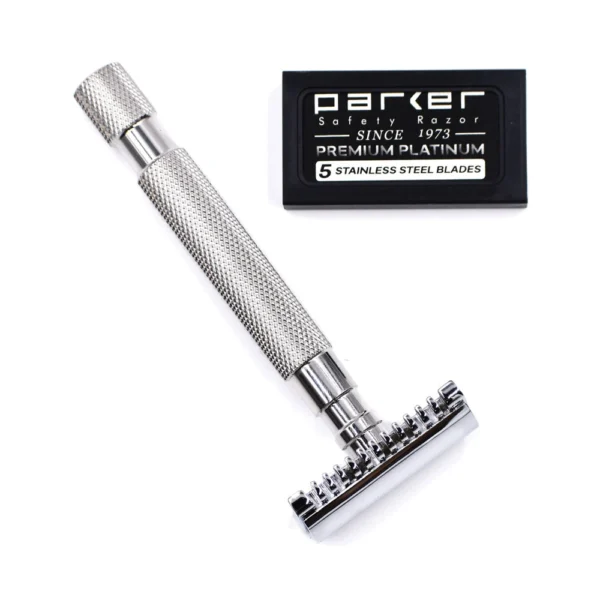Parker 68S Stainless Steel Handle Safety Razor - Wish4Blades