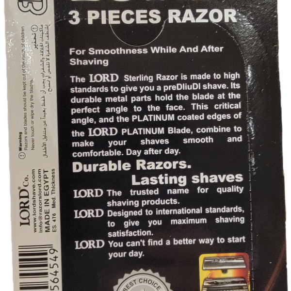 Sterling Safety Razor LORD Sterling L127 Safety Razor – Premium Closed Comb Design